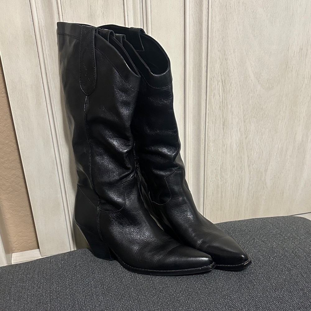 Sam Edelman cowboy Black Leather Women's Boots